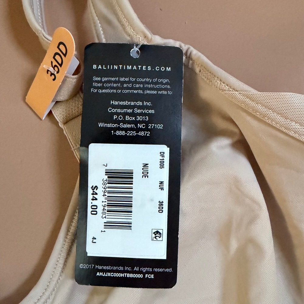 Bali Minimizer Bra Nude DF1005 Underwire Convertible Straps 36DD NEW - Picture 3 of 10